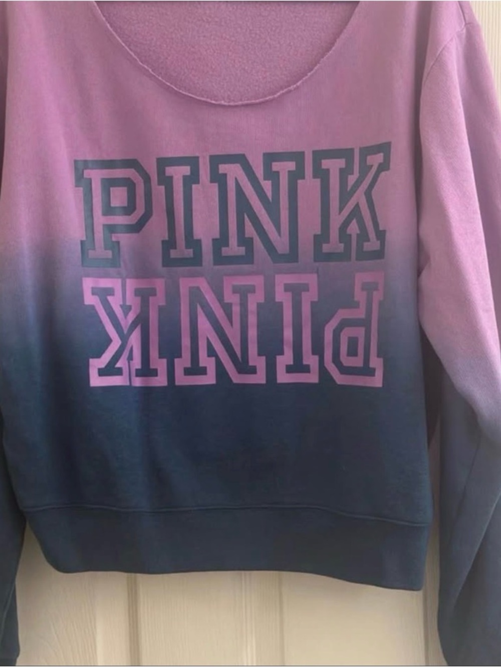 PINK Victoria's Secret Pink to Navy Ombre Crewneck